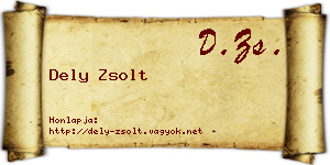 Dely Zsolt névjegykártya